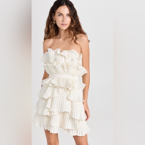 AMUR White Ruffle Mini Dress - Picture 2 of 13